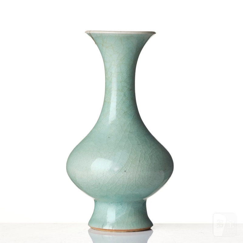 An elegant celadon ge-glased vase, - 图4